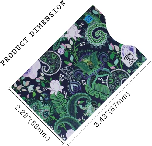 Set of 8 RFID Blocking Sleeve | Credit Card Sleeves Anti RFID Identity Theft Protection Card Protector Holder Slim Design Fit Wallet/Purse(Paisley)4