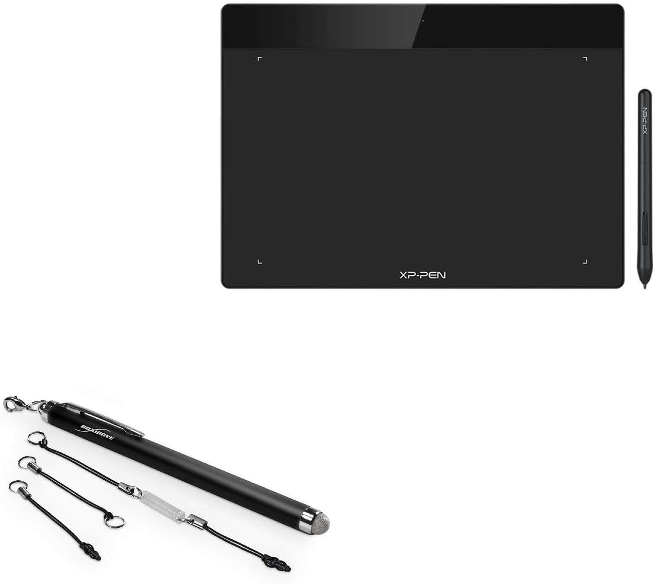 BoxWave Stylus Pen Compatible with XP-Pen Deco Fun L - EverTouch Capacitive Stylus, Fiber Tip Capacitive Stylus Pen - Jet Black