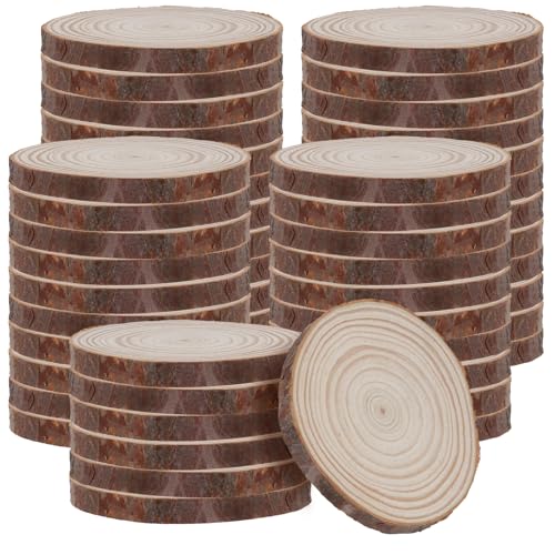Tranches de bois naturel pour décoration de mariage champêtre et Noël - 2