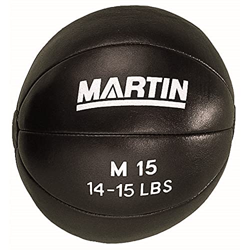 MARTIN SPORTS Genuine Leather Medicine Ball, 15 Lb.