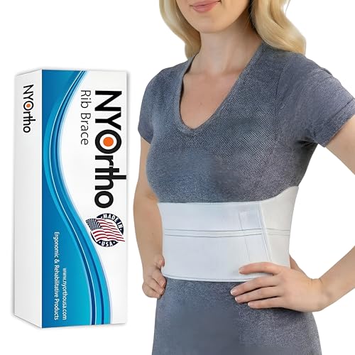 NYOrtho Rib Brace for Women - Chest Compression Wrap for Ribs - Fits 30- 45 - Broken Ribs Relief - Rib Protector for Cracked Fractured Dislocated Ribs - Rib Cage Belt - Made in USA