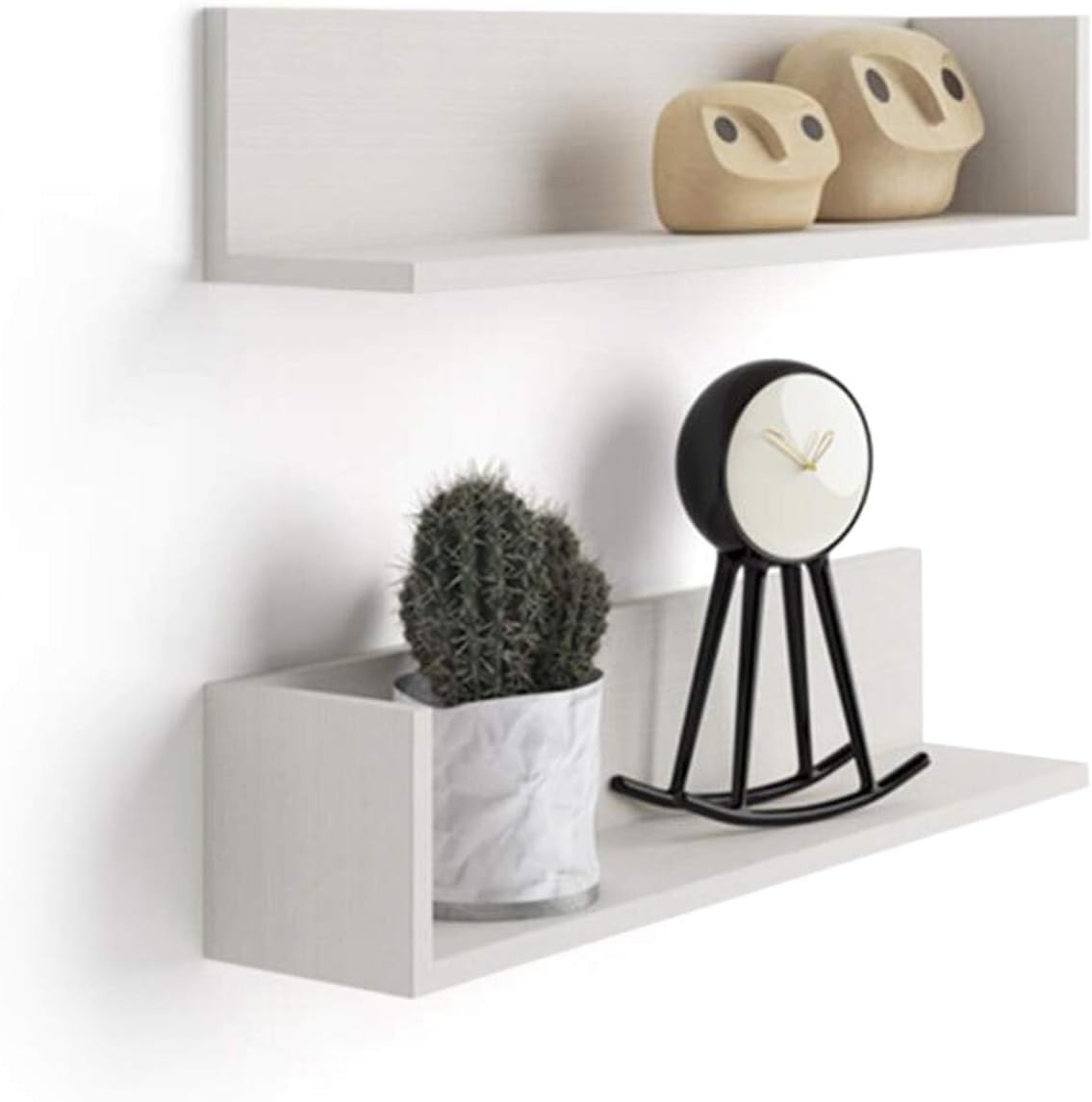 Mobili Fiver, Set of 2 Luxury Shelves, Oak, Laminate-finished, Made in Italy