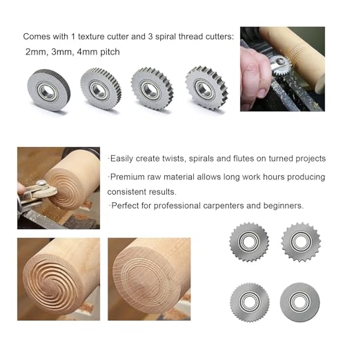 Cherrynight XLJP 1 Set Texture Woodturning Tool Thread Spiral Turning Tools Texturing And Spiralling System Alloy Steel Wheel Cutter Woodturning Accessaries 5 Cherrynight XLJP 1 Set Texture Woodturning Tool Thread Spiral Turning Tools Texturing And Spiralling System Alloy Steel Wheel Cutter Woodturning Accessaries - Image 5