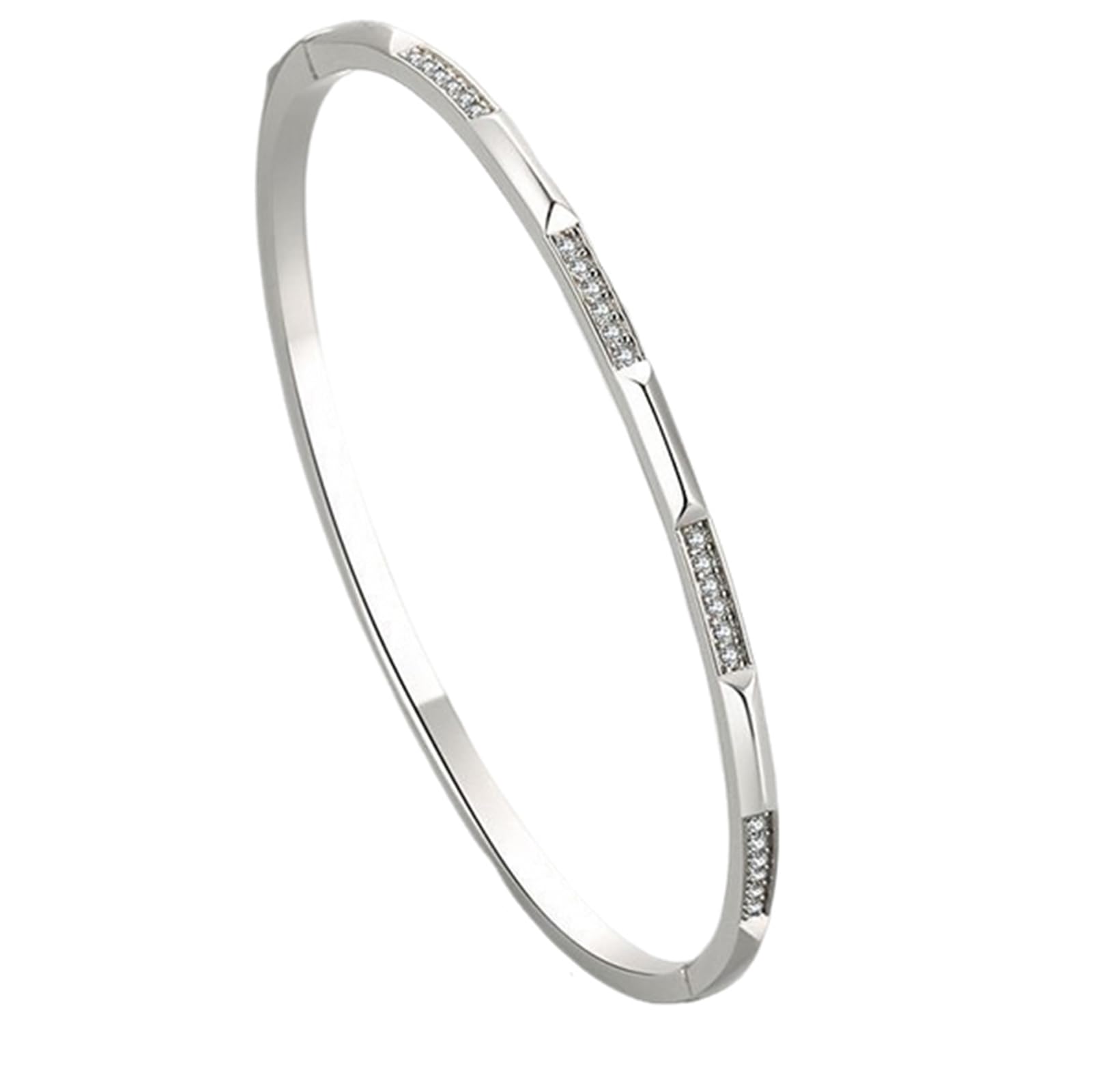 Eleganckie bransoletki platynowe dla kobiet, diamentowa geometryczna bransoletka moda dla niej, PT950 i 9K/14K/18K białe złoto
