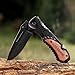 Gifts for Him Men Husband, Christmas Stocking Stuffers, Anniversary Birthday Gifts ideas for Him, Engraved Pocket Knife, Wooden Handle Folding Knife with Wood Box, Unique Outdoor Camping Hiking Tool