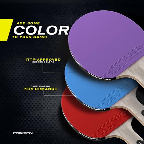 Image of PRO-SPIN Ping Pong Paddles - ITTF Approved Professional Table Tennis Rackets with Carbon Fiber for Superior Control | 7-Ply Blade, Premium Rubber, 2.0mm Sponge