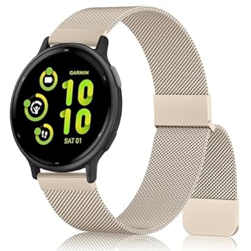 Pulseiras de metal compatíveis com Garmin Vivoactive 6/Vivoactive 5/Vivoactive 3, pulseira de relógio Garmin Venu 2 Plus/Venu Sq/Venu, feminina, masculina, pulseira de substituição de aço inoxidável
