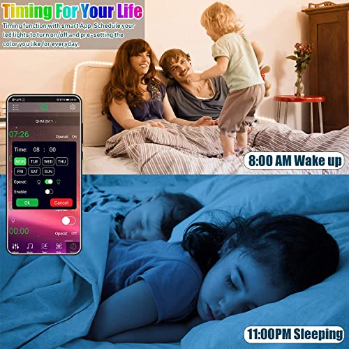 50Ft Led Strip Lights ,5050 Rgb Music Sync Smart Led Light Strips With App & Remote Control, Color Changing Led Lights For Bedroom, Kitchen, Party, Home Decoration #TOP4