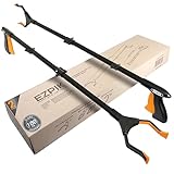 EZPIK 2 x 100 cm Greifer für Senioren mit Magnet-Greifarm, Robuste Greifzangen für Menschen mit Behinderungen, Drehbare Müllgreifer Zange, Gehilfe mit Befestigungsclip, 2er-Pack, Schwarz