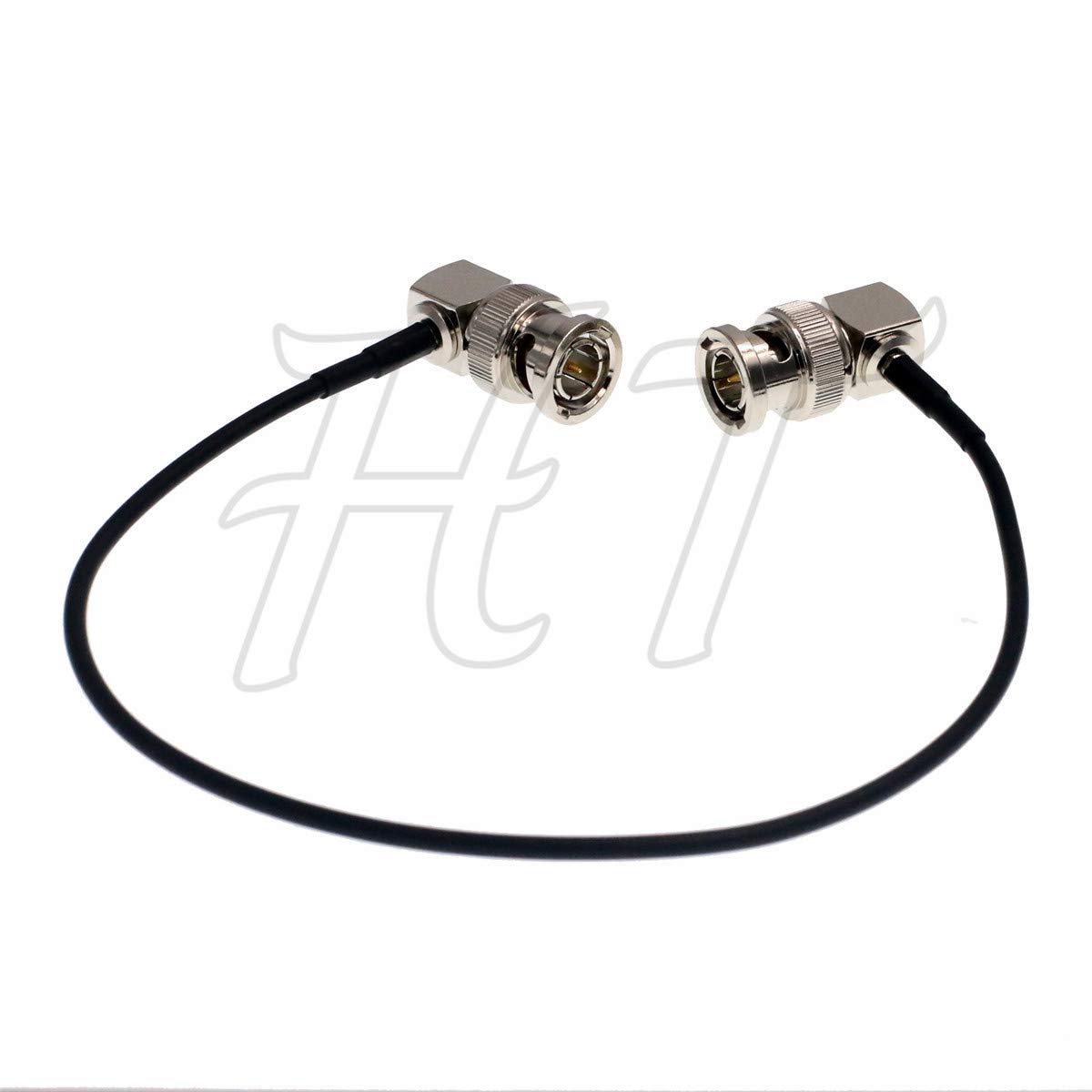 HangTon 5pcs 3G HD SDI BNC Video Coaxial Cable for Teradek Atomos Portkeys Alexa DSMC2 Camera Monitor Transmitter, Black Shielded RG174 30cm