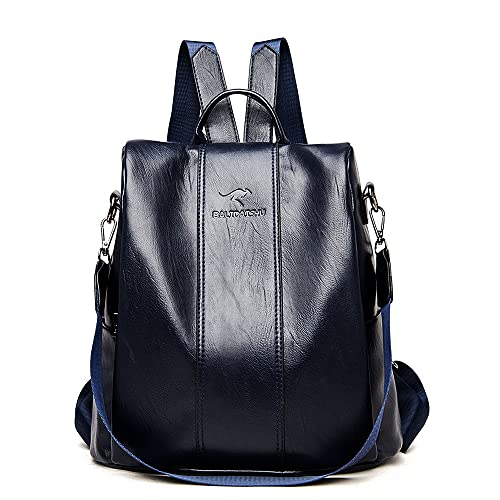 Mochila Moda Simples Feminina Mochila de Viagem Multifuncional (Azul marinho)