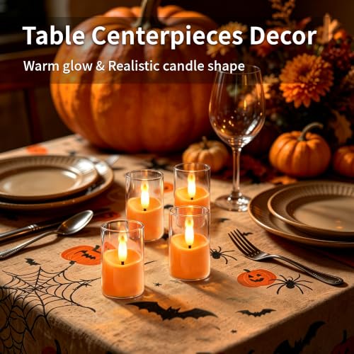 Image of Small Rechargeable Flameless Tea Lights Candles with Timer Remote