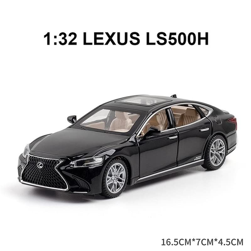 FUNABLO 1:32 Lexus LS500H Diecast Metal Pullback Toy car with Openable Doors & Light, Music Boys car for Kids Best Toys Gifts Toys for Kids (Black) 4