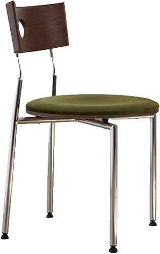 Stackable Dining Chairs Set, Kitchen Chair with Curved Backrest, Upholstered Living Room Chair, Occasional Seat Dining Room Chairs with Metal