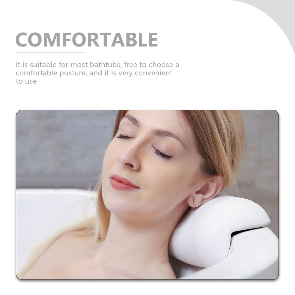 Coussin de Bain à Ventouse Blanc en PU pour Tête et Cou, Baignoire