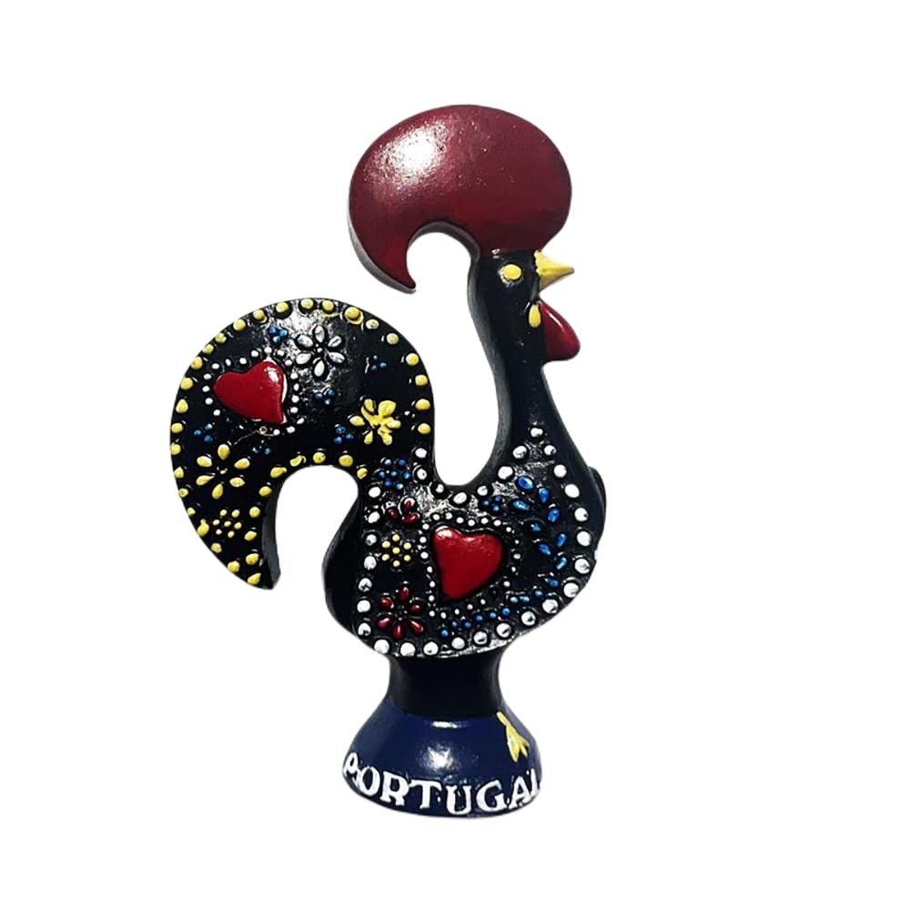 Wedarego Portugal Rooster Portugal 3D Rooster Refrigerator Magnet Souvenirs Handmade Resin Magnetic Stickers Home Kitchen Decoration,Portugal Fridge Magnet Collection Gift