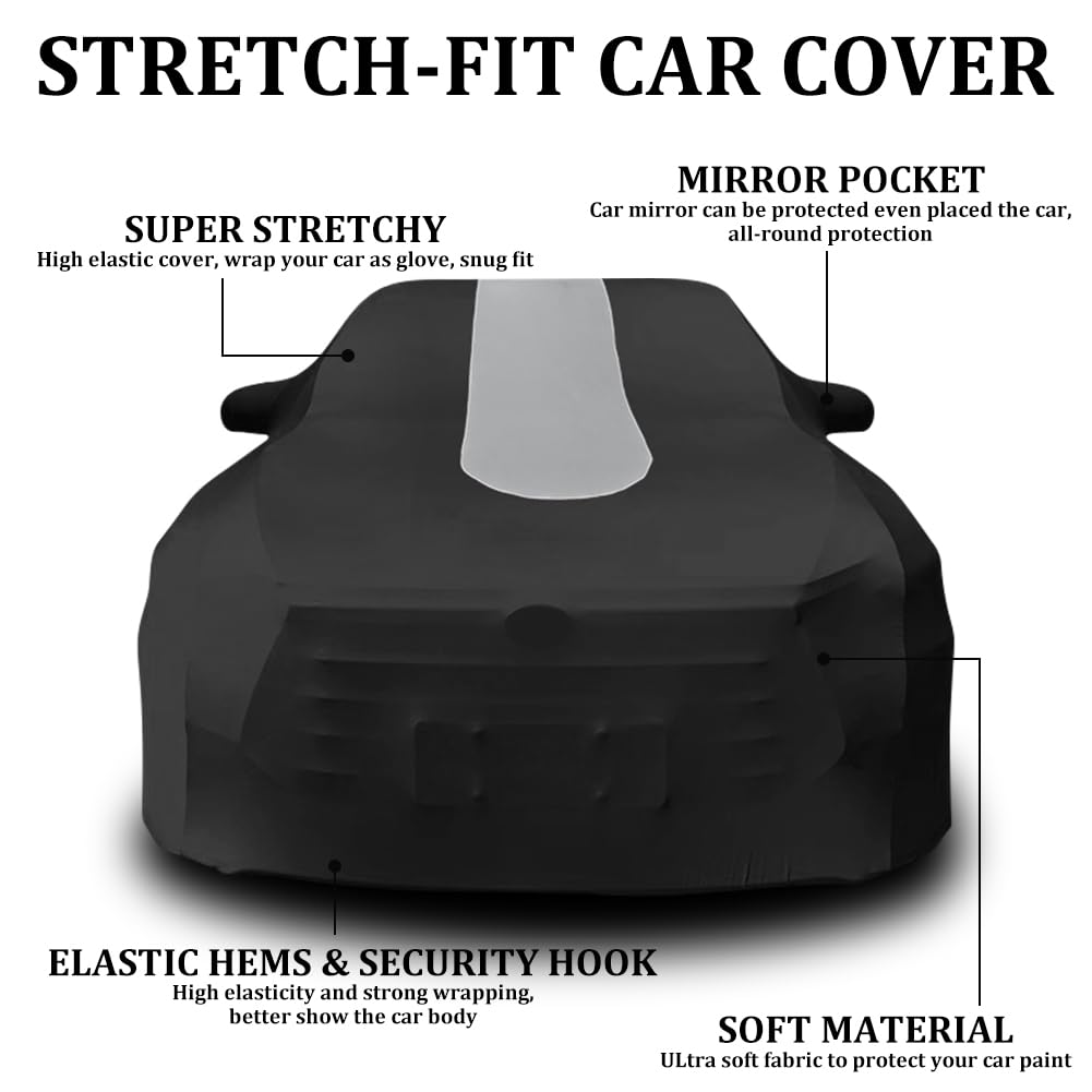 WinPower Interior Cubierta de Coche Completa 4.76-5.10M SUV Transpirable Estirable Elasticidad Protección Antipolvo Antiarañazos para Garaje Exposición de Coches, 1 Pieza