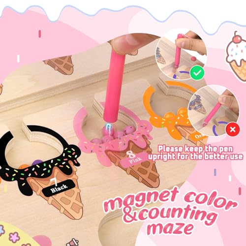 image for wakeInsa Magnetic Color and Number Maze,Montessori Toy for 2-5 Years O