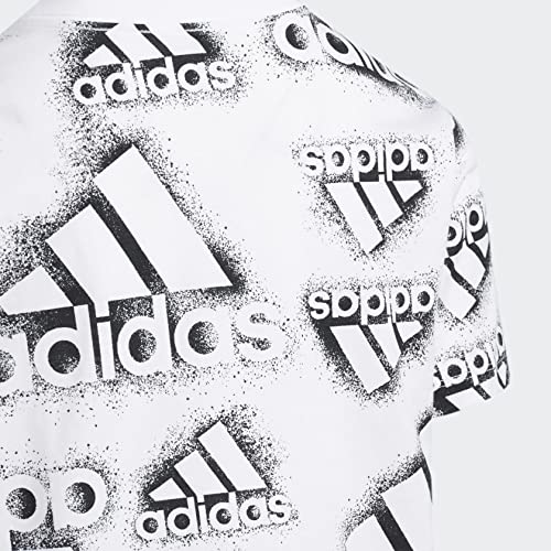 adidas Crossover Allover Print Tee Kids', White, Size L4