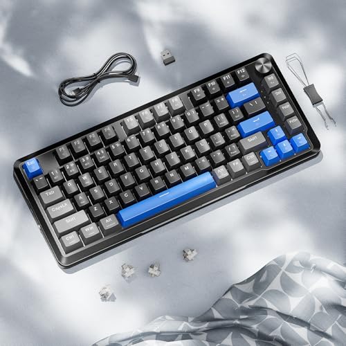 Image of Redragon K681 Wireless Mechanical Keyboard, Gasket Mounted RGB Gaming Keyboard with Volume Knob, MDA-Profile, Pre-Lubed Linear Switches, 81 Keys 75％ Tri-Mode Hot Swappable for PC /Xbox /Ps4 /5 (Blue)