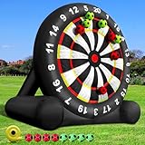 GR8FUN 10Ft Inflatable Soccer Darts Board with 8 Soccers and 370w Blower, Giant Outdoor and Indoor Soccer Kicking Dartboard