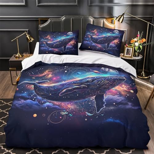 Housse de couette baleine fermeture éclair lit double 200x200cm ado - 4
