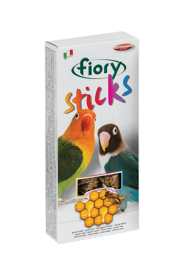 Fiory Sticks Parakeet Treats Honey Flavour 60g High Protein Seed Treats for Parakeets