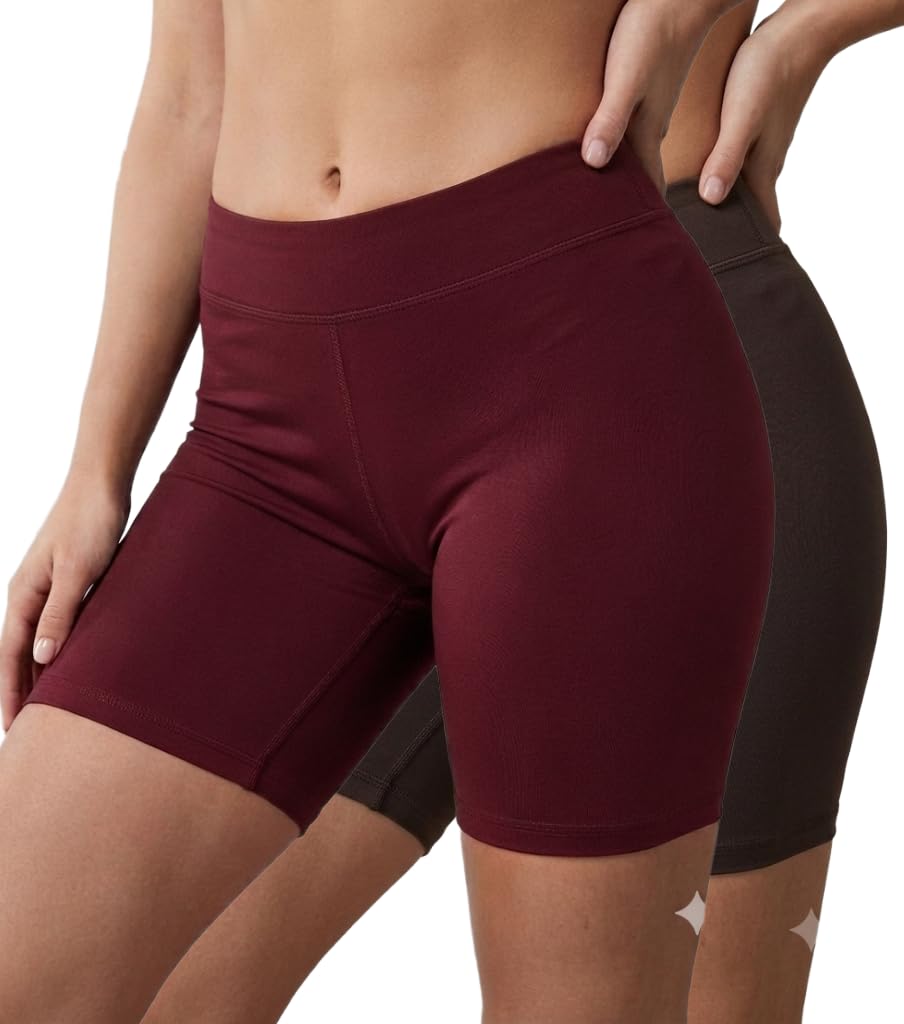 myo Women Gym Shorts for Women – Workout Running Sports Shorts, High Waist Activewear Shorts, Yoga Fitness Shorts, Quick Dry Stretchable Gym Wear Short, Ladies Shorts-Pack of 2-picture-3