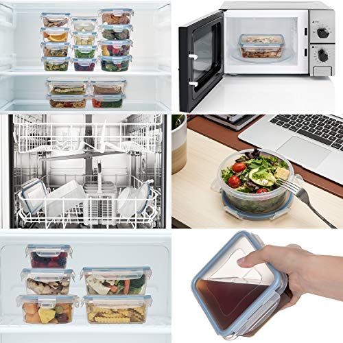 HUGE SET (32 Pack) Food Storage Containers with Lids - Plastic Food Containers with Lids - Airtight Leak Proof, Easy Snap Lock Lunch Box, BPA-Free Plastic Storage Container Set - Thumbnail 6