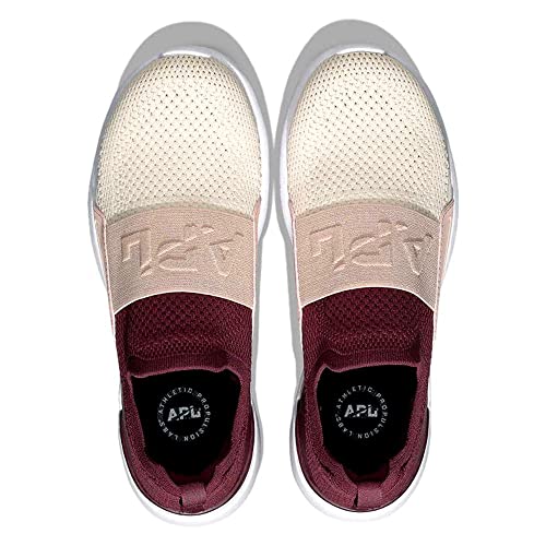 APL Athletic Propulsion Labs Women's Techloom Bliss Shoe, Burgundy/Rose Dust/Beach, 94