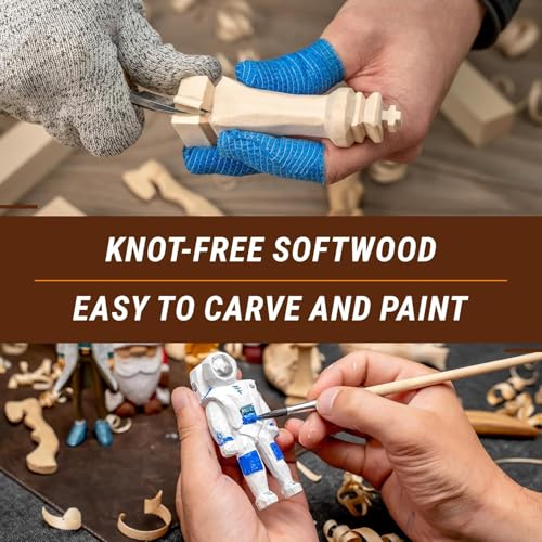 Image of BeaverCraft Basswood Carving Blocks BW18 pcs Whittling Wood for Crafts - Soft Carving Wood - Basswood Kit 2 Different Sizes - Unfinished Wooden Blocks for Carvers