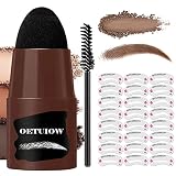 Eyebrow Stamp Stencil Kit 1 Step Brow Stamp Shaping Kit Long-Lasting Waterproof with 24 Reusable Eye