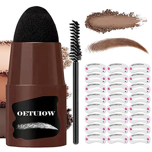 Eyebrow Stamp Stencil Kit 1 Step Brow Stamp Shaping Kit Long-Lasting Waterproof With 24 Reusable Eyebrow Stencils, Long-Lasting, Light Brown #TOP10