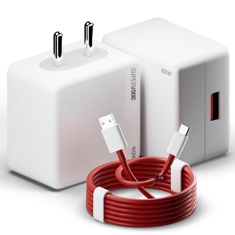 Image of 85W SUPEVOOC Fast Charger with Type-C Cable | 85W USB Charger for One-pluss, Realme, Oppo, Redmi, Xiaomi, Poco, iQOO, Samsung, Motorola & More | Supports Dart, Dash, Warp, Vooc, N-8