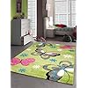 CARPETIA Kindertapijt speeltapijt kinderkamer meisjes tapijt vlinder groen maat 160×230 cm