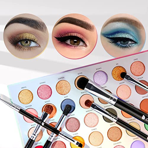 Ducare Eyeshadow Brush Set 6Pcs Premium Eye Makeup Brushes Professional Eyeshadow Brushes With Double-Ended Angled Eyebrow Brush,Concealer, Blending, Eyeliner (Black) #TOP5