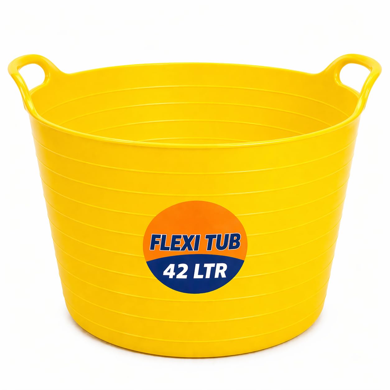 42L Flexi Tub Bucket Heavy Duty Plastic Storage Bin Garden Home Multi Purpose Uk yellow