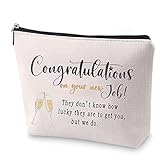 ZJXHPO New Job Gift Congratulations On Your New Job Cosmetic Bag Best of Luck Gift Coworker Leaving Gift Makeup Bag Gift for Colleague (New Job)