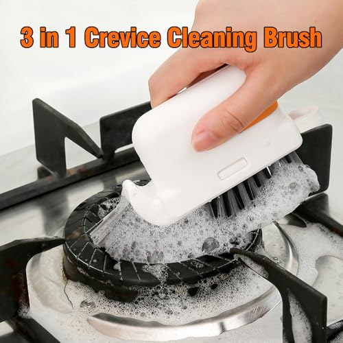 Image of Hard Bristle Crevice Cleaning Brush,3 in 1 Cup Lid Cleaning Brush,Keyboard Brush,Crevice Cleaning Brushes for Household use,Window Track Cleaning Tools,Use Bathroom,Kitchen, Sink, Sliding Door