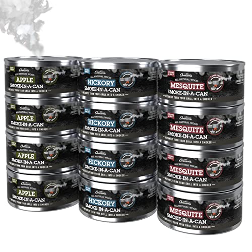 Einweg Räucherbox mit Aromen, Räucherbox - Räucherbox zum Grillen, Grillen und Räuchern - 100% Naturholzpellets, ofengetrockneter Grillbrennstoff - tragbar, für Reisen und Camping geeignet