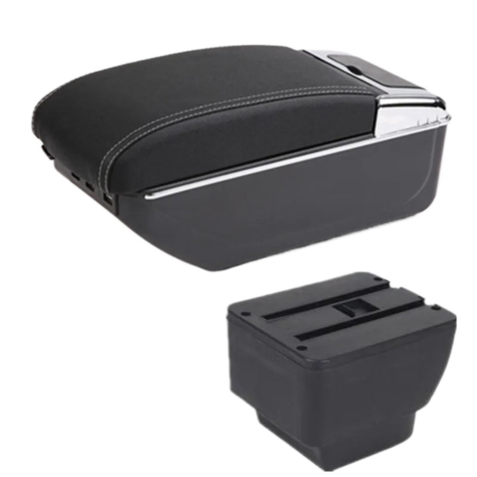 NOKRGQW Car Armrest Box For MAZDA 2 Car Armrest Centra Storage Box Interior Dedicated Retrofit Parts Accessories(D3 white line 7USB)