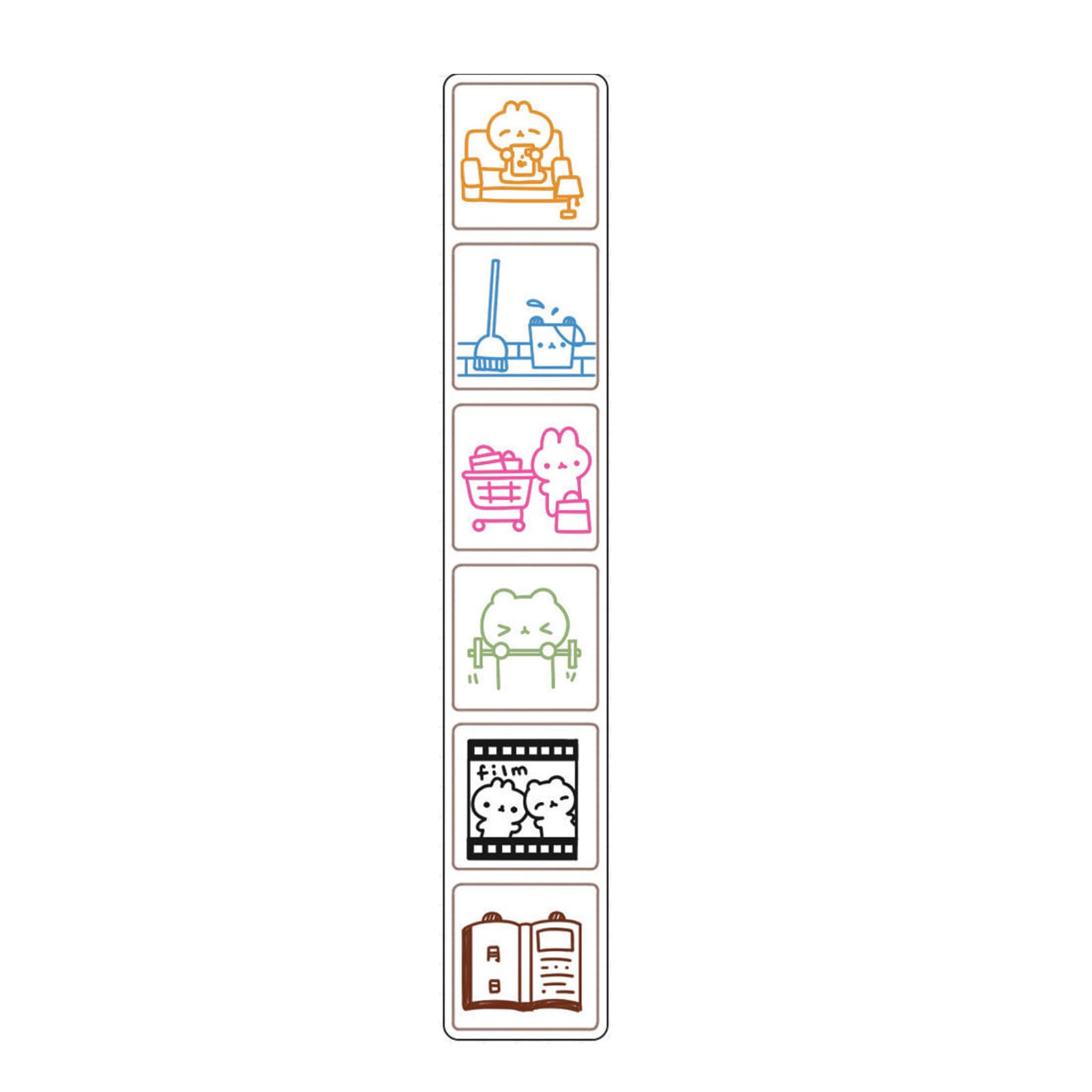 Maxtonser Six Pattern Journal Stamp for Creative Scrapbooking and Personalizing Planners Decorative Cartoon Stamps for Crafting