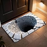 3D Rugs Illusion Rug Optical Visual Doormat Endless Abyss Pattern HD Printed Non-Slip Door Mat, Optical Illusion Rug, Bottomless Hole Area Rugs, Abyss Carpet for Floor Door Mats Indoor, Ground Crack