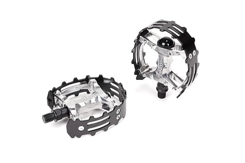 WELLGO(EGS) - ROUND CAGE PEDAL(EhP[Wy_) - 1/2C`(1PCNNp) - BLACK/SILVER (I[hXN[BMXA1s[XNN)