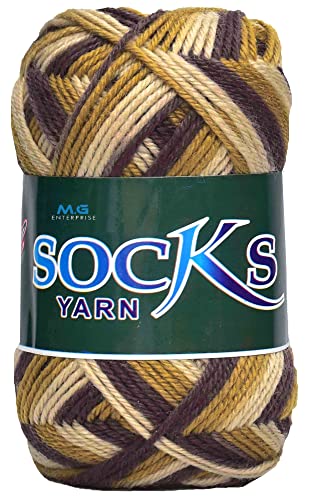 Image of M.G Enterprise Nylon Golden BrownKnitting Wool 500 Soft Yarn for Crochet, Art & Craft and Needle Knitting