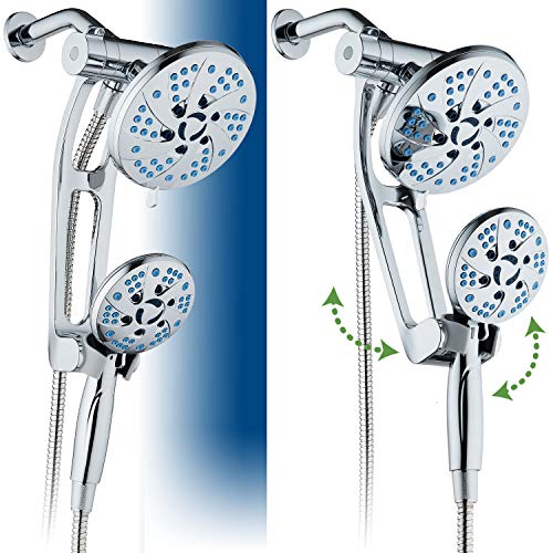 Regadera combo Hotel Spa con brazo ajustable y manguera de 6 ft