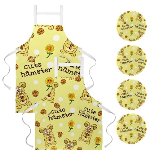 Lot de 2 tabliers de cuisine avec 4 broches pour restaurant et bar multicolore