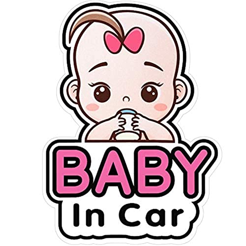 Image of 2 Pcs Baby in Car Stickers Sign and Decal for Girl Baby Car Removable Safety Notice on Board Stickers (Girl Style)