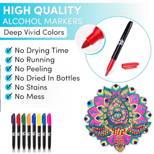 Hula Home Stained Glass Mandala Art Kit - Animal DIY Window Clings with Markers, 10 Suncatchers - Perfect Hobby for Adults, Kids, Teens & Seniors - Ideal Gift for Beginners, Women & Elderly - New