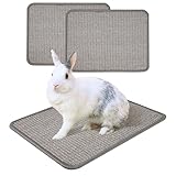 ZINGTERRA 2Pcs Bunny Bed, Sisal Rabbit Scratching Pad,Natural Cat Resting Mats for Cages,Guinea Pig Bed Mat,Forage Grass Mat,Teeth Care Rabbit Mats (15.7x11.8 in)
